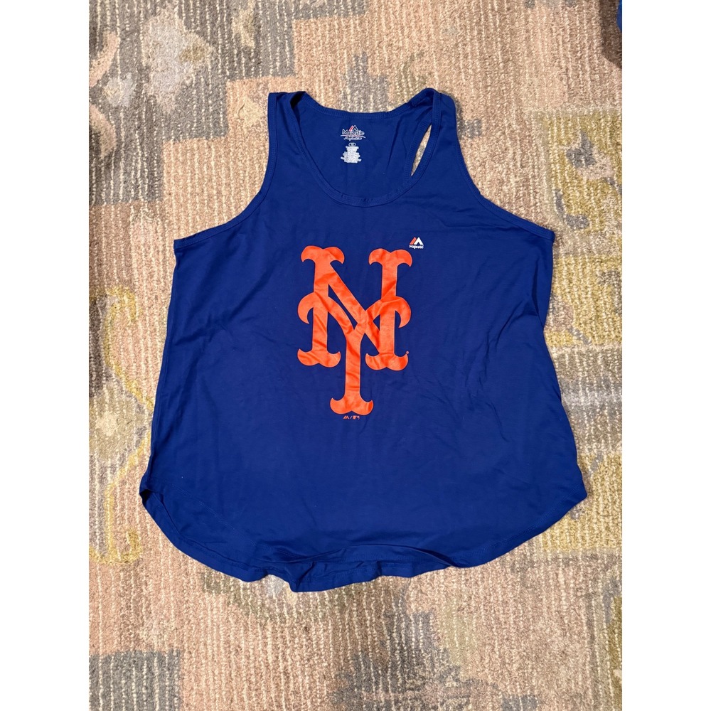 Majestic New York Mets MLB Tank Top Royal Blue Sleeveless Baseball Shirt
